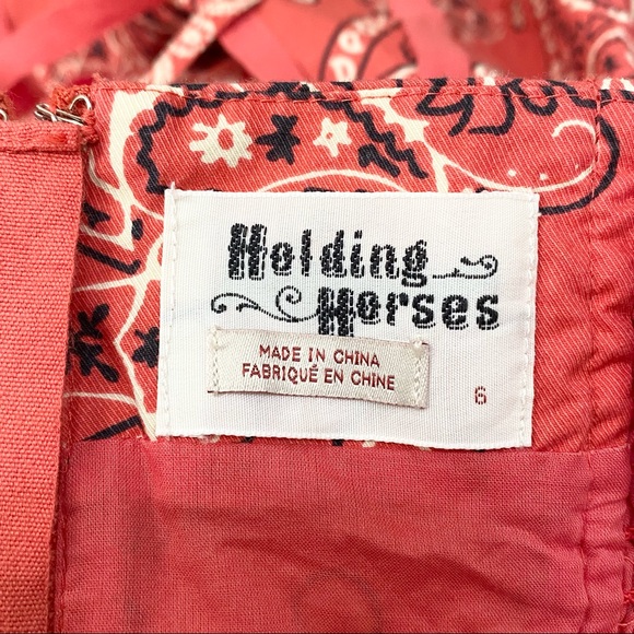 Anthropologie Holding Horses Bandana West Stable Dress 6 - Picture 12 of 13